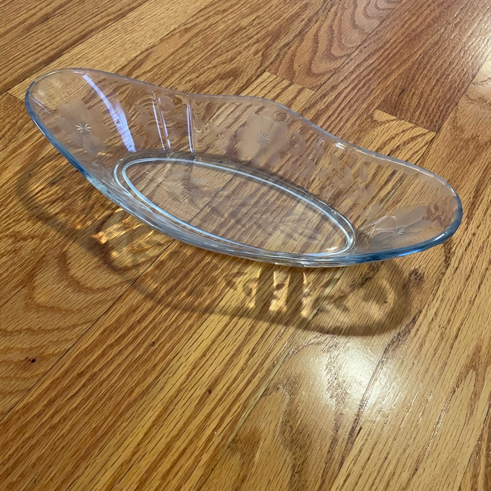 Vintage Elegant Clear Glass Tray